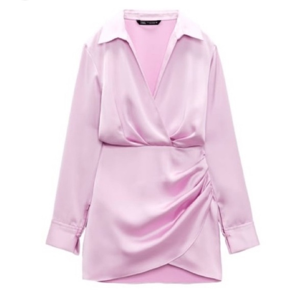 Zara Dresses & Skirts - Zara Pink Satin Dress - Large